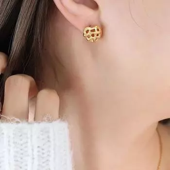 Обернутое сердце в японском и корейском стиле с покрытием из 18-каратного золота и титановой стали, ожерелье с подвеской в виде персикового сердца, персонализированные универсальные серьги, комплект ювелирных изделий