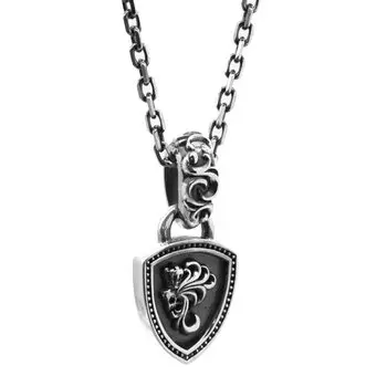 Обернутое в рамку ожерелье Howl Shield из серебра 925 пробы с фирменным мешочком [Lion Heart] для мужчин