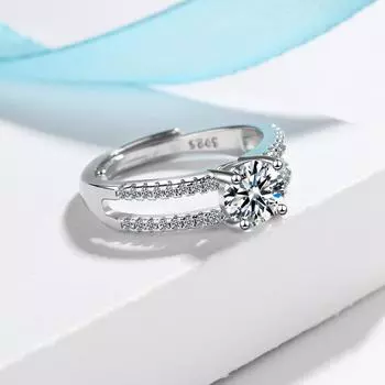 Обещание, классическое обручальное кольцо из стерлингового серебра 925 пробы AAA +, кольца с фианитом для женщин, ювелирные изделия для подружек невесты, подвески Resizable