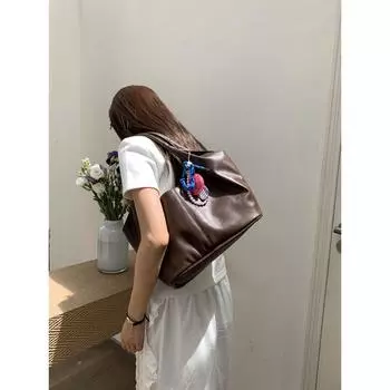 Obesity Homemade Bloggers Same Style Casual Shoulder Tote Bag Dark Curry Medium