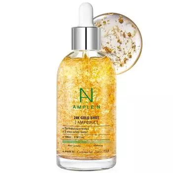 ОБЕСПЕЧЕННЫЙ:N 24K Gold Shot Ampoule 100 мл, лифтинг, антивозрастной, увлажняющий, восстанавливающий, корейская косметика, Kbeauty, образец