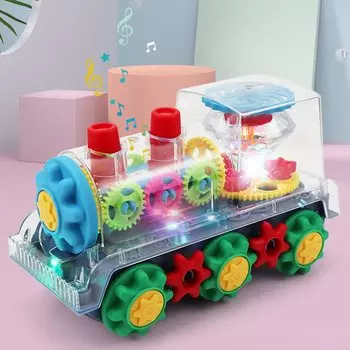 OBEST Прозрачная игрушечная машинка с зубчатой передачей, детская игрушка, популярная прозрачная механическая машинка, универсальная игрушечная машинка с подсветкой и автоматическим движением