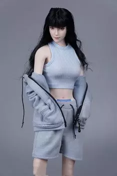 OBEST SA Toys Фиолетовая фигурка с капюшоном Hans Pants Tank Top Красивая женщина Сексуальная Красивая Милая Мода Спортивный Тип Крутая женская SA023A Светло-голубой светло-синий