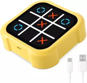 OBEST TicTacToe Настольная игра Игрушка Крестики-нолики Игра 3 в 1 Тренировка мозга Развивающая игрушка Подарок на день рождения (желтый)