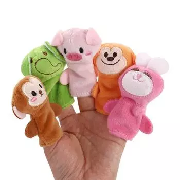 Обезьяна Животное Плюшевая Пальчиковая Кукла Интерактивная Детская Плюшевая Перчатка Обучающая Игрушка 10pcs/Set