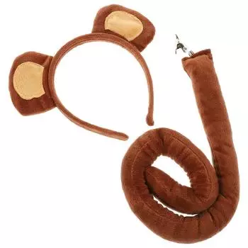 Обезьянки повязка на голову набор аксессуары животные украшения детские представления наряды хвост съемный (Клип Версия) Ухо Косплей 20.00X17.00X1.50CM