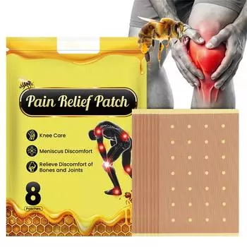 Обезболивающий пластырь с пчелиным ядом 8 пластырей/пакет, Проникающий пластырь для суставов, Горячий пластырь для моксотерапии One Size