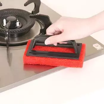Обеззараживание кухни с помощью губки с ручкой, щетка для чистки днища, губка для протирки стен и столешниц, волшебная салфетка, щетка для протирки плитки и ванны 2pcs красный
