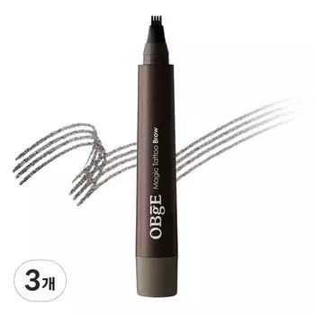 OBge Magic Tattoo Eyebrow 2мл, натуральный серый, 3 шт., лучшая мужская косметика Кореи