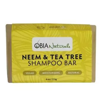 Obia Natural Neem Oil Tea Tree Oil Solid Shampoo Bar for All Hair Types - Vegan 4 oz.