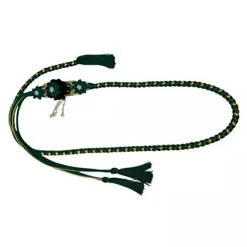 Обидзимэ с украшением для фурисодэ, сделано в Японии, зеленый шелк 100% OB-31 зелёный