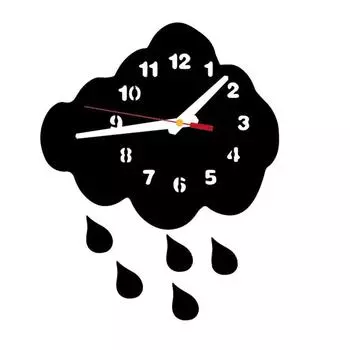 Облачные часы Настенные часы Наклейка на стену Кристалл Зеркало Золото серебряный