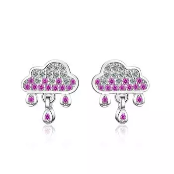 Облака Капли дождя Свадебный банкет Модные циркониевые сверкающие классические серьги-гвоздики для женщин Ослепительные женские элегантные аксессуары Ювелирные изделия, неподвластные времени