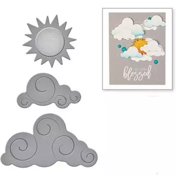Облако, Луна, Солнце, металлические штампы для резки, сделай сам, скрапбук, бумажное ремесло, альбом для открыток, подарок, нож, форма, художественный резак silver