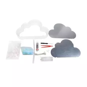 Облако Тюльпан Ночной Светильник DIY Цветок Зеркало Настольная Лампа Мини Спальня Декоративный Орнамент Светло-Голубой синий