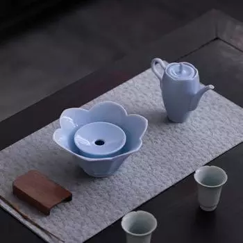 Облако Вода Синий Цветок Пипетка Керамическая Чайная Посуда Чайник Подшипник Чайный Набор Кунг-Фу Творческий Заварочный Чайник