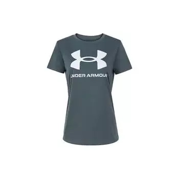 Облегающая футболка с коротким рукавом Under Armour с буквенным принтом и логотипом, женские топы, серая 1377009-012 S