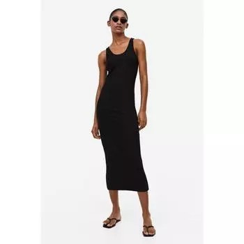Платье-футляр HM Ribbed Bodycon, черное 1178636003 XSEUR XSP