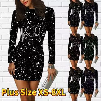 Облегающее платье с длинным рукавом и 3D принтом Love, женские мини-платья, осенние облегающие эластичные вечерние платья XS белый