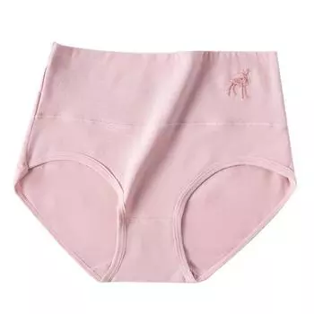 Облегающее женское нижнее белье с высокой талией, дышащее хлопковое треугольное нижнее белье, однотонное нижнее белье большого размера M розовый
