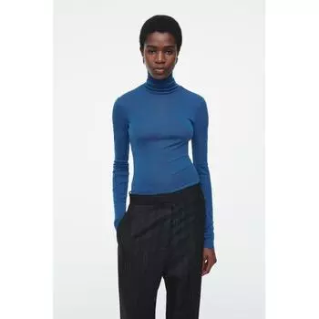 Cos Japan Slim Fit Sheer Merino Wool Водолазка Топ bright blue/XS