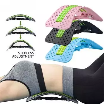 Облегчение боли в нижней части спины - многоуровневая опора для позвоночника - спина Crakcer с подушкой, массажная доска для позвоночника с регулируемой поворотной штангой