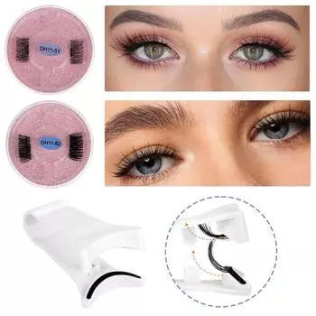 Oblique Winged Magnetic Suction False Eyelashes L Curl Faux Mink Lashes Makeup Tools DH11-51