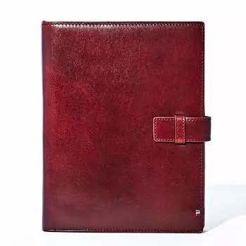 Обложка для блокнота итальянская кожа А5 [Golbe] (Бургундия) бордовый