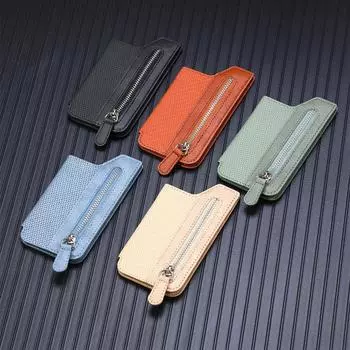 обложка для карточек с откидной крышкой слева и справа, многофункциональное крепление для карточек, молния, карман для мобильного телефона, творческая индивидуальность, чехол для карточек с наклейкой сзади. Universal Card Pack чёрный