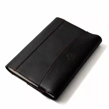 Обложка для книги Wrap and Protect B6 Leather Made in Japan Натуральная кожа Black x Red Thread Fukuro [HUKURO] Мужская Женская