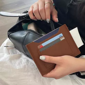 Обложка для паспорта из ПУ с несколькими отделениями для карт, держатель для деловых билетов, органайзер, портативный чехол для паспорта, однотонный простой мужской женский кошелек чёрный