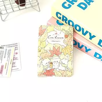 Обложка для паспорта с изображением кролика из мультяшной кожи, многофункциональный зажим для карт, водонепроницаемый легкий кошелек для паспорта, для путешествий на открытом воздухе 1