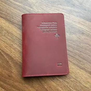 Обложка для швейцарского паспорта из натуральной кожи, обложка для швейцарского паспорта в стиле ретро из натуральной кожи красный