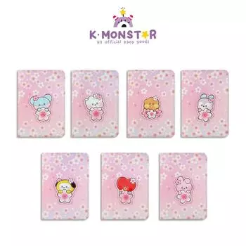 ОБЛОЖКА ДЛЯ ПАСПОРТА BT21 2024 КОЖАНАЯ НАШИВКА С ВИШНЕЙ, Маленькая