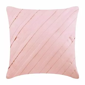 Обложка HomeCentric Розовые накладки с текстурированными защипами Однотонная накидка на подушку Накидки на подушки Накладки на подушки из искусственной замши Современный - Современный нежно-розовый 14 x 14 inch розовый