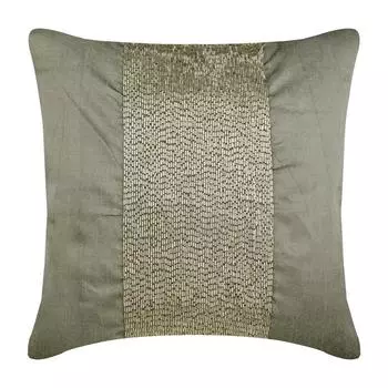 Обложка HomeCentric Серебряные накладки Металлические бусины Центрированные накладки на подушки Накладки на подушки Шелковые накладки на подушки Накладки на подушки Сплошной цвет — Серебряный центр 12 x 12 inch серебряный