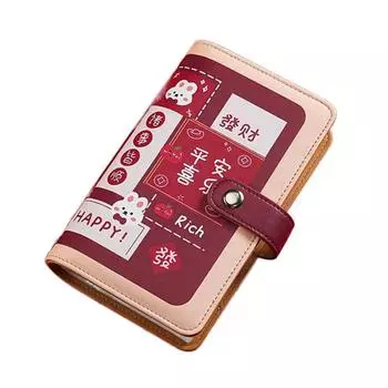 Обложка из ПУ кожи для сбережений, сменная бухгалтерская книга, органайзер для бюджета наличных, подарок на Новый год Style A