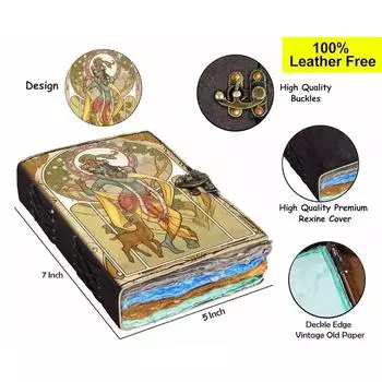 Обложка печатного дневника Шри Кришны, винтажный дневник со старыми страницами для личного и офисного использования (7 х 5 дюймов, многоцветный) 7 x 5 in