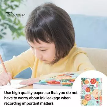 Обложка с цветочным принтом Планировщик на неделю, на месяц Планировщик на резинке Формат А5 Повестка дня Офисные принадлежности B