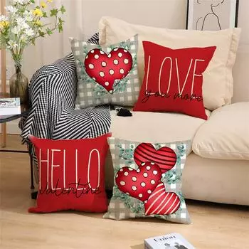 Обложки ко Дню Святого Валентина размером 18x18 дюймов для украшения дома Декор ко Дню Святого Валентина One Size