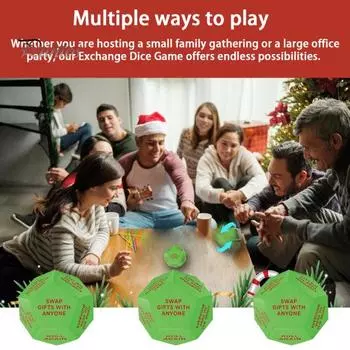 Обмен подарками в игральных костях Санта-Клауса. Игра в игральные кости с 12 разными гранями. Игра в групповую игру для обмена подарками на рождественскую вечеринку. 1pc
