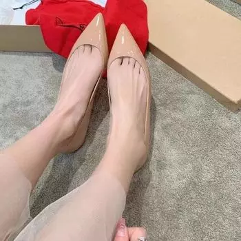 Обнаженный темперамент заостренная голова неглубокий рот одиночные туфли женские низкий каблук плоская подошва 2024 новый внутренний рост увеличение рабочей обуви интернет знаменитость т 35