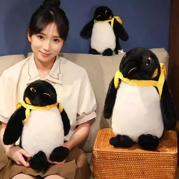 Обнимаемый рюкзак пингвин плюшевые мягкие милые игрушки мягкие игрушки животных кукла детская игрушка подарок на день рождения для детей девочек 25cm чёрный