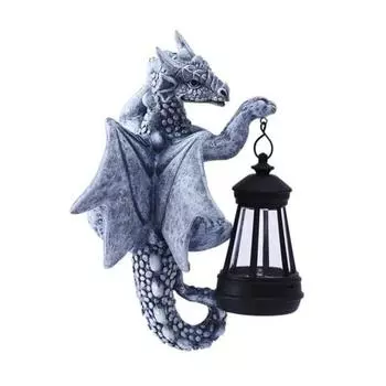 Обнимашка в виде драконьего дерева с солнечным фонарем, устойчивая к погодным условиям, садовая дорожка, патио, газон, смоляная фигурка дракона, украшение, статуэтка