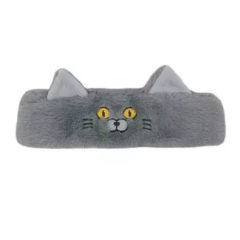 Обнимашки Кошка Женщины Девочки Пушистый Макияж Головная повязка Уход за кожей Kawaii Кошачьи Уши Эластичный Тюрбан Аксессуары для волос Головной убор Прическа Обруч для волос One Size серый