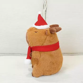 Обнимающаяся плюшевая игрушка Капибара, мягкая, на рождественскую тематику, милая