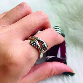 Обнимающие руки Регулируемое кольцо из стерлингового серебра 925 пробы