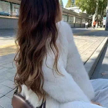 Обновите зимнюю новую двухцветную искусственную лисью шерсть с помощью искусственной и настоящей шерсти 2.0, меховая куртка для женщин S