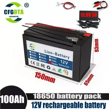 Обновление 3S6P 18650 100Ah 12V Li Ion Battery Электромобиль Литиевый аккумулятор Встроенный BMS 30A High Current + Зарядное устройство