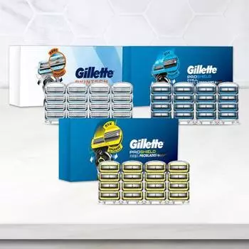 [Обновление] Бритвенные лезвия Gillette, 16 комплектов (Skintech/желтый/краска), Корейская мужская популярная косметика Skintech razor blades 16 packs